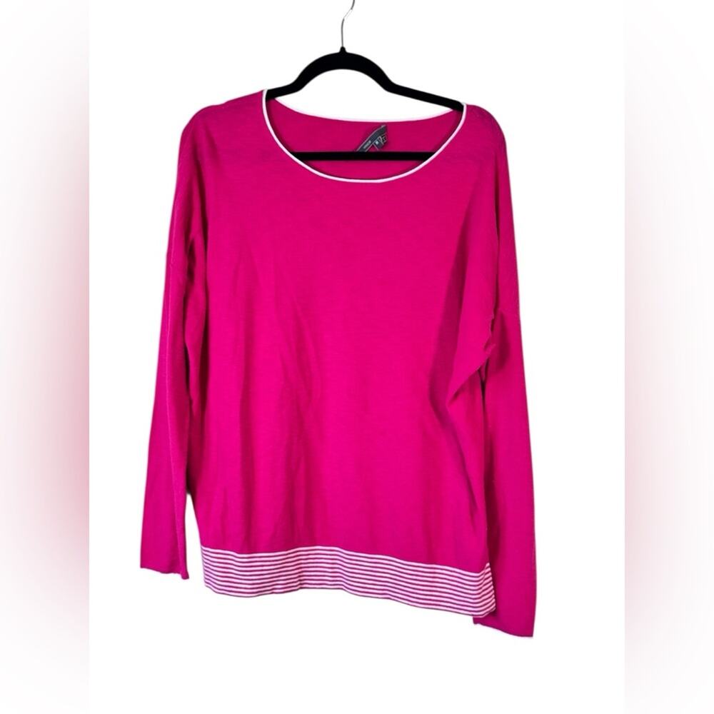 Vince Pink Cotton Long Sleeve Tee Shirt Womens M Casual Classic Preppy Barbie